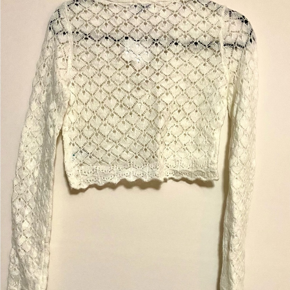 NWT! AE Cream Knit Sweater PLUS FREE TANK TOP - Picture 3 of 7